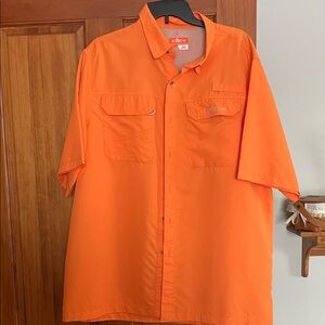 Men's Orange Button Down Shirt